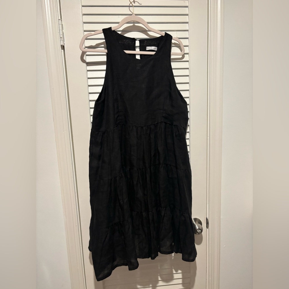Black 100% Linen Sleeveless Dress - Civico 51
22-01